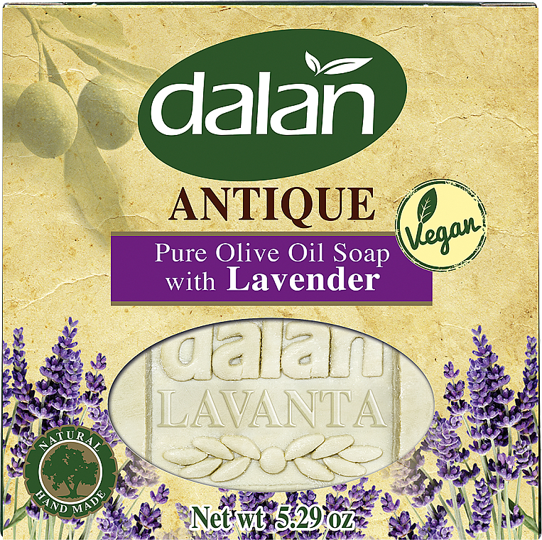 Твердое мыло с оливковым маслом - Dalan Antique Lavander Soap With Olive Oil 100% — фото N1