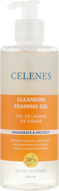 Гель-пенка с облепихой для жирной и комбинированной кожи - Celenes Sea Buckthorn Cleansing Gel Oily and Combination Skin