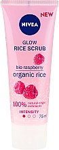 Парфумерія, косметика Рисовий пілінг з малиною для сухої та чутливої шкіри - NIVEA Organic Rice Glow Rice Scrub Raspberry