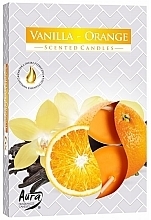 Парфумерія, косметика Набір чайних свічок "Апельсин та ваніль" - Bispol Aura Vanilla Orange Scented Candles