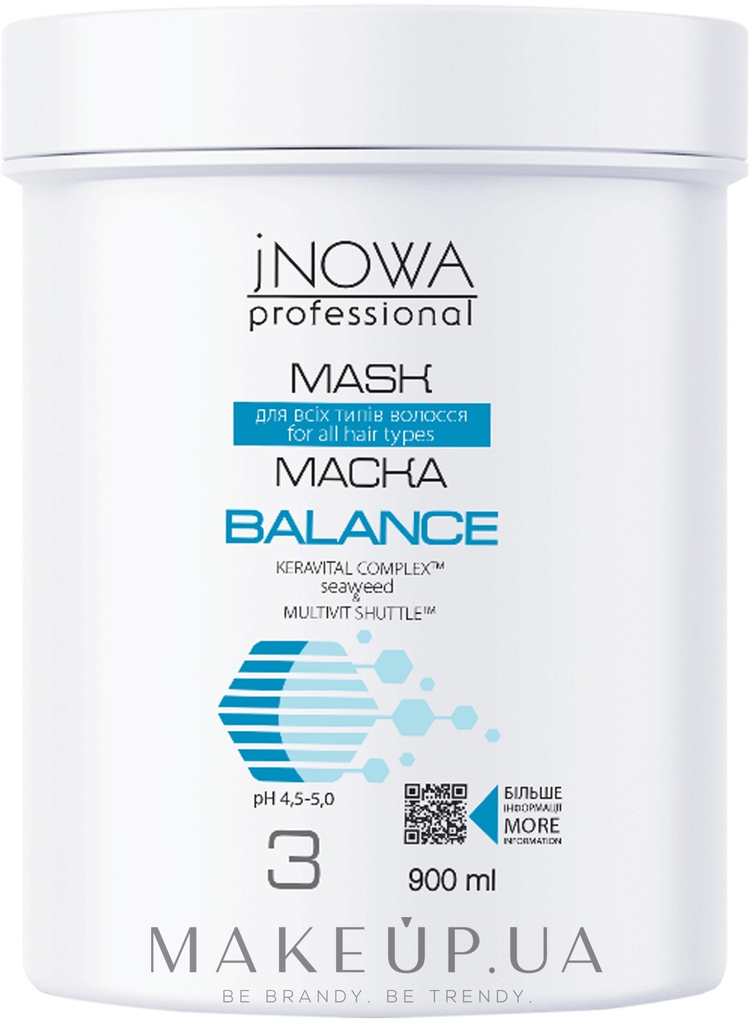 Маска для всех типов волос - JNOWA Professional 3 Balance Hair Mask — фото 900ml