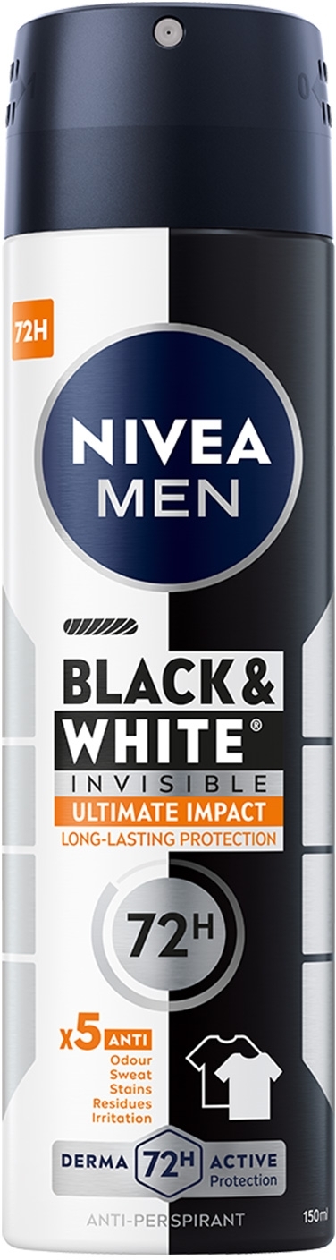 Антиперспирант "Черное и Белое невидимый" - NIVEA MEN Black & White Invisible Ultimate Impact Anti-Perspirant — фото 150ml