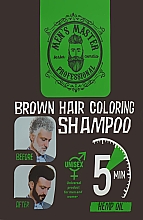 Окрашивающий шампунь для волос для камуфлирования седины - Men's Master Brown Hair Coloring Shampoo — фото N2