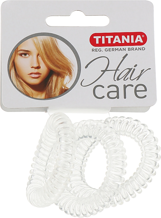 Резинка для волос "Anti Ziep" прозрачная, 3шт, диаметр 4см - Titania — фото N1