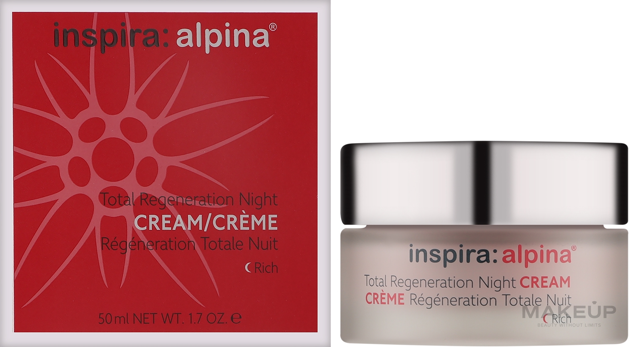 Відновлювальний нічний крем для сухої шкіри обличчя - Inspira:cosmetics Inspira:Alpina Total Regeneration Night Cream Rich — фото 50ml