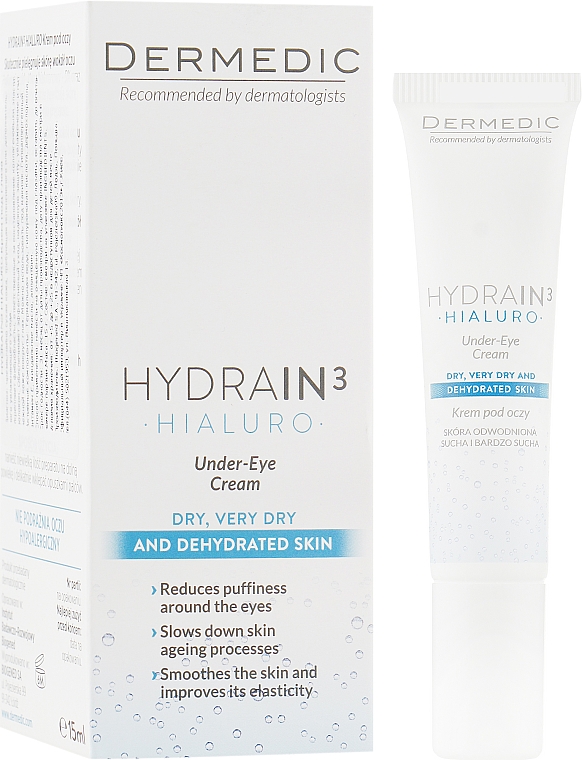 Крем для глаз - Dermedic Hydrain 3 Hialuro Under-Eye Cream — фото N1