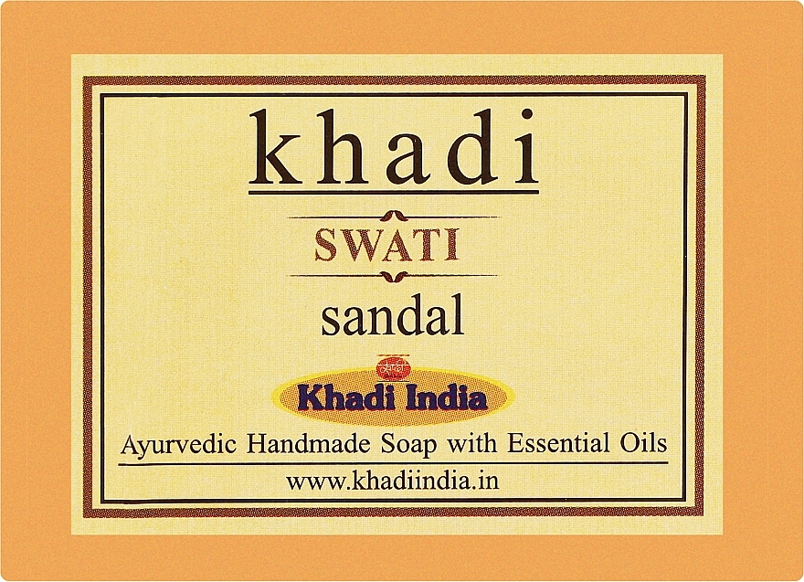 Мыло ручной работы "Масло Сандалового Дерева" - Khadi Swati Sandal Handmade Soap — фото N1