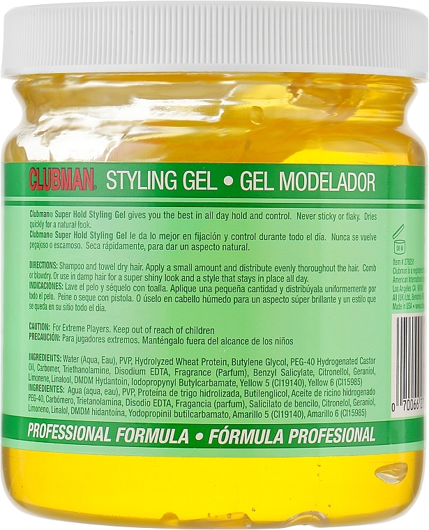 УЦІНКА Гель для укладки суперфіксації - Clubman Super Hold Styling Gel * — фото N2