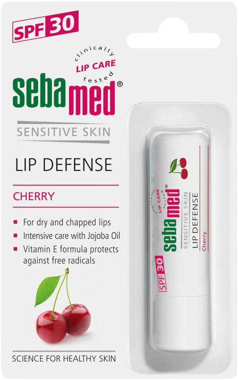 Бальзам для губ "Вишня" - Sebamed Lip Defense Stick SPF30 Cherry — фото N1