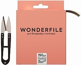 Парфумерія, косметика Файл-стрічка для пилки 130х15 мм, 150 грит, 7 метрів + ножиці - Wonderfile