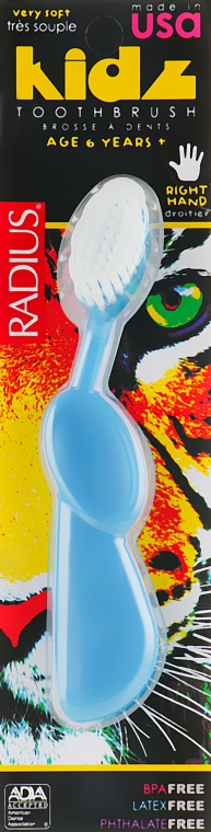 Зубная щетка для детей с 6 лет "Kidz", синяя - Radius  — фото N1