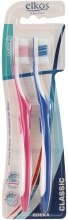 Парфумерія, косметика Зубна щітка м'яка, рожева+синя - Elkos Dental Classic