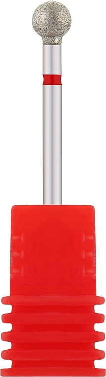 Фреза алмазна "Кулька" 001 050R, діаметр 5,0 мм, червона - Nail Drill — фото N1