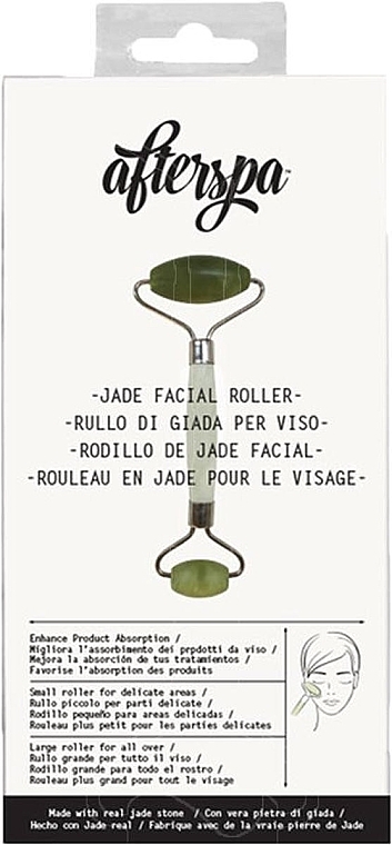 Ролер для масажу обличчя, нефрит - AfterSpa Jade Roller — фото N1
