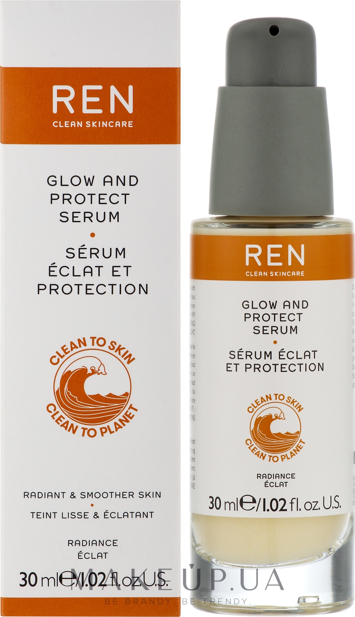 Сыворотка для лица - Ren Clean Skincare Radiance Glow And Protect Serum — фото 30ml