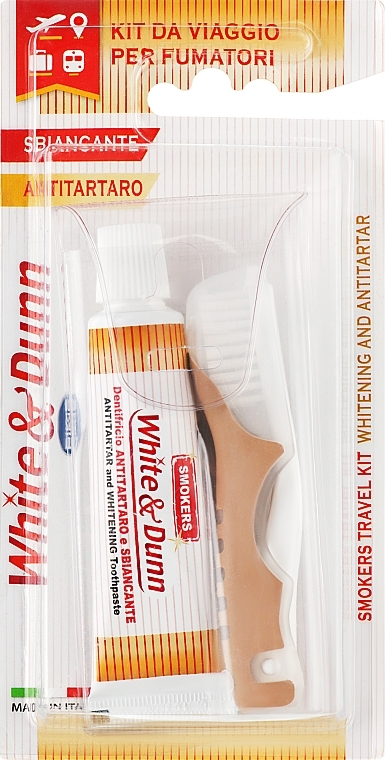 Набор, коричневый - Piave Smokers Traver Kit (toothpast/25ml + toothbrush/1pc) — фото N1