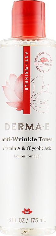 Тонік з вітаміном А, гліколевою кислотою й екстрактом папайї проти зморщок - Derma E Anti-Wrinkle Toner — фото N1