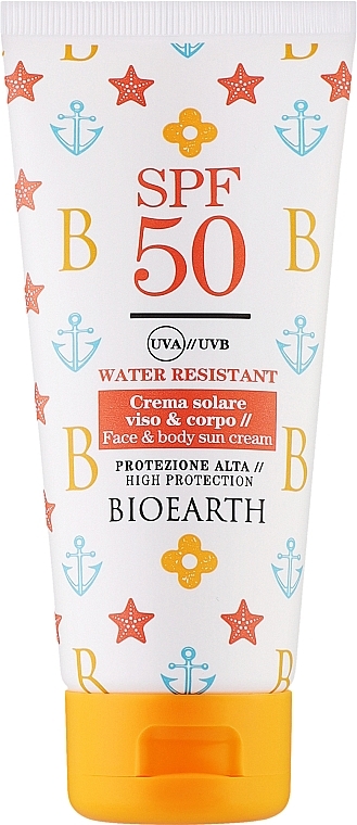 Сонцезахисний крем для обличчя і тіла - Bioearth Sun Love Face And Body Sun Cream SPF50 — фото N1