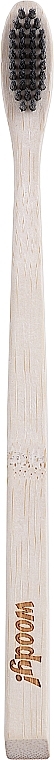 Бамбукова зубна щітка, м'яка, чорна щетина - WoodyBamboo Bamboo Toothbrush Natural — фото N2