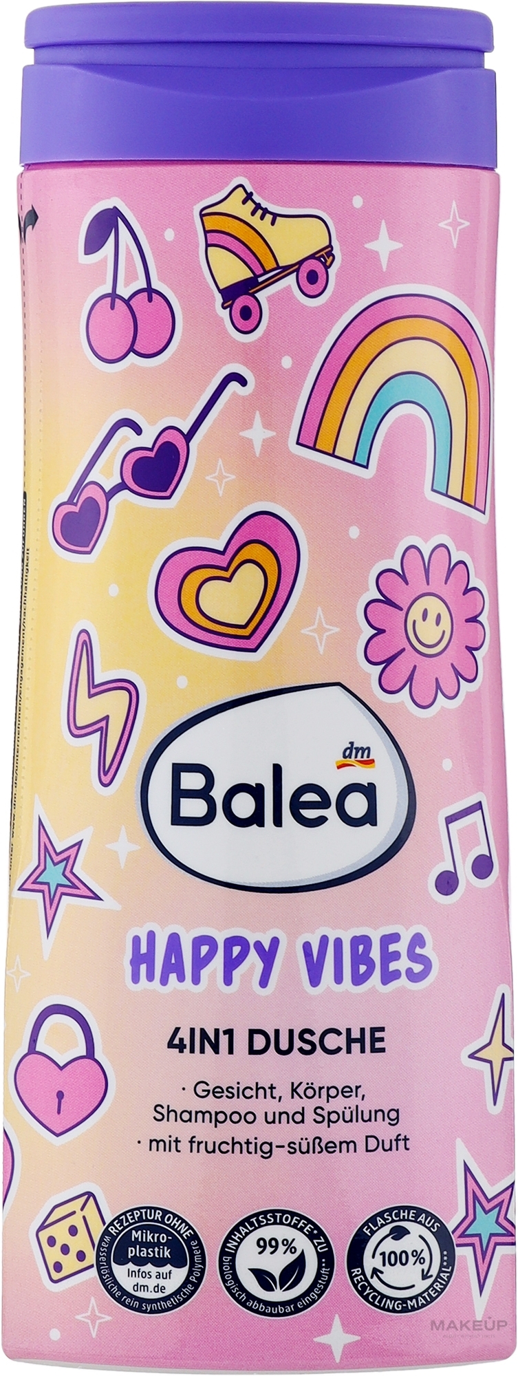 Детский шампунь-гель для душа 4в1 - Balea Kids 4in1 Happy Vibes — фото 300ml