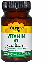 Парфумерія, косметика Харчова добавка "Вітамін В1 100мг" - Country Life Vitamin B-1 100 mg