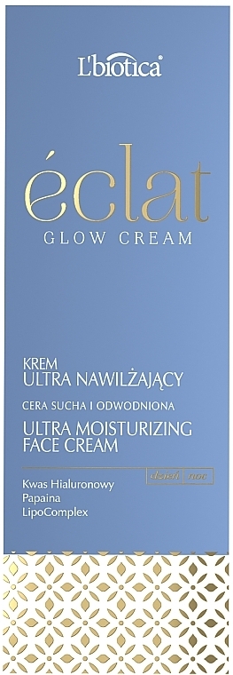 Зволожувальний крем для сухої шкіри обличчя - L'biotica Eclat Clow Cream