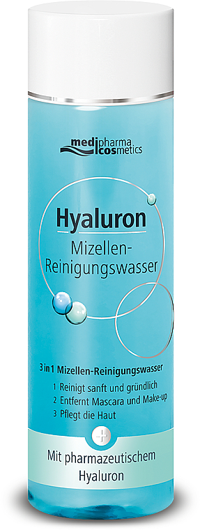 Міцелярна вода для обличчя 3 в 1 - Pharma Hyaluron (Hyaluron) Pharmatheiss Cosmetics Micellare Cleansing Water 3 in 1 — фото N1