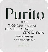 Солнцезащитный лосьон для лица - Purito Seoul Wonder Releaf Centella Daily Sun Lotion SPF50+ (пробник) — фото N1