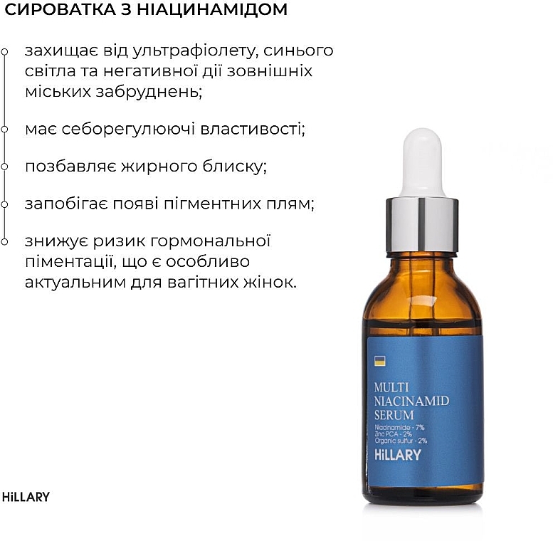 Мультисыворотка с ниацинамидом и цинком - Hillary Multi Niacinamid serum, 30 мл — фото N5