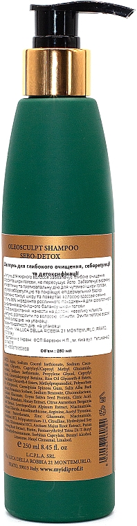 Шампунь для глубокого очищения, себорегуляции и детоксикации - MyIDi Oleosculpt Sedo-Detox Shampoo — фото N2