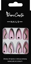Духи, Парфюмерия, косметика Накладные ногти 3 сердечка, 24 шт - Deni Carte Nails Natural 2 Minutes Manicure 