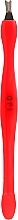 Тример для кутикули плоский, 10,8 см, червоний - QPI — фото N1