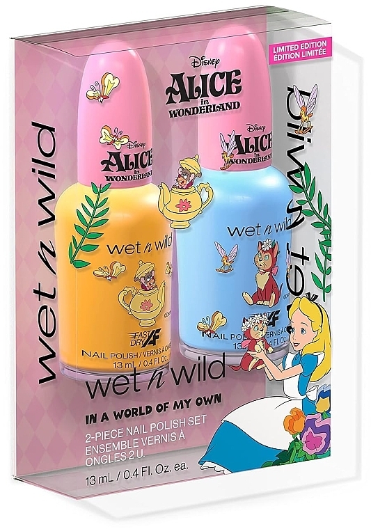 Набор лаков - Wet N Wild Alice in Wonderland in A World Of My Own 2-Piece Nail Polish Set (nail/polish/2x13ml) — фото N4