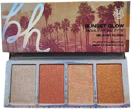 Палетка хайлайтерів - BH Cosmetics Los Angeles Sunset Glow Highlight Palette Island Fling — фото N1