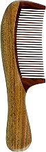 Расческа CS375 для волос, деревянный сандал комби с ручкой, коричневый - Cosmo Shop — фото N1