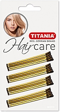 Заколки-невидимки для волосся, золотисті, 7 см, 20 шт. - Titania — фото N1