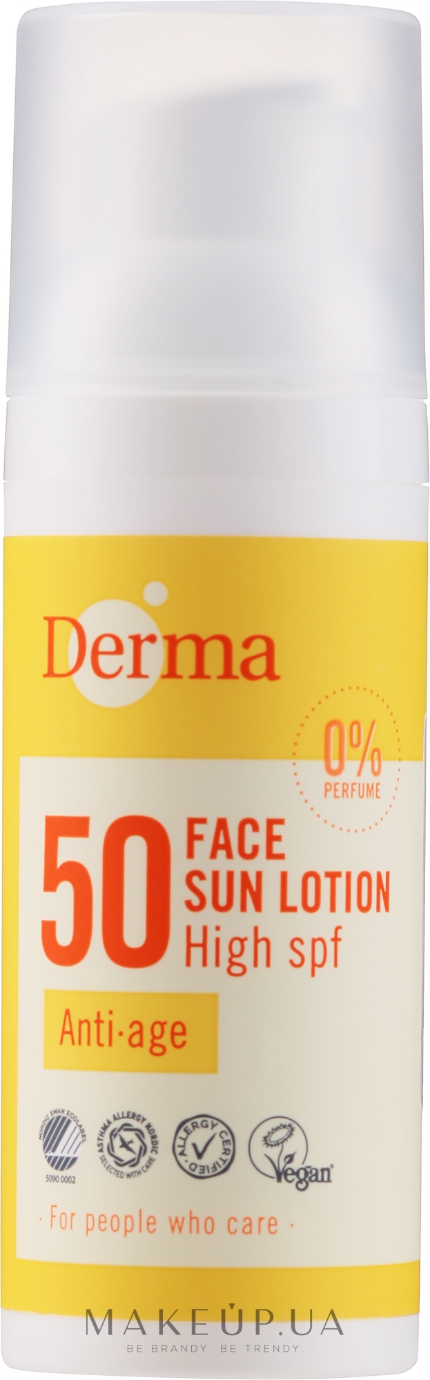 Сонцезахисний антивіковий лосьйон для обличчя - Derma Sun Face Lotion Anti-Age SPF50 — фото 50ml