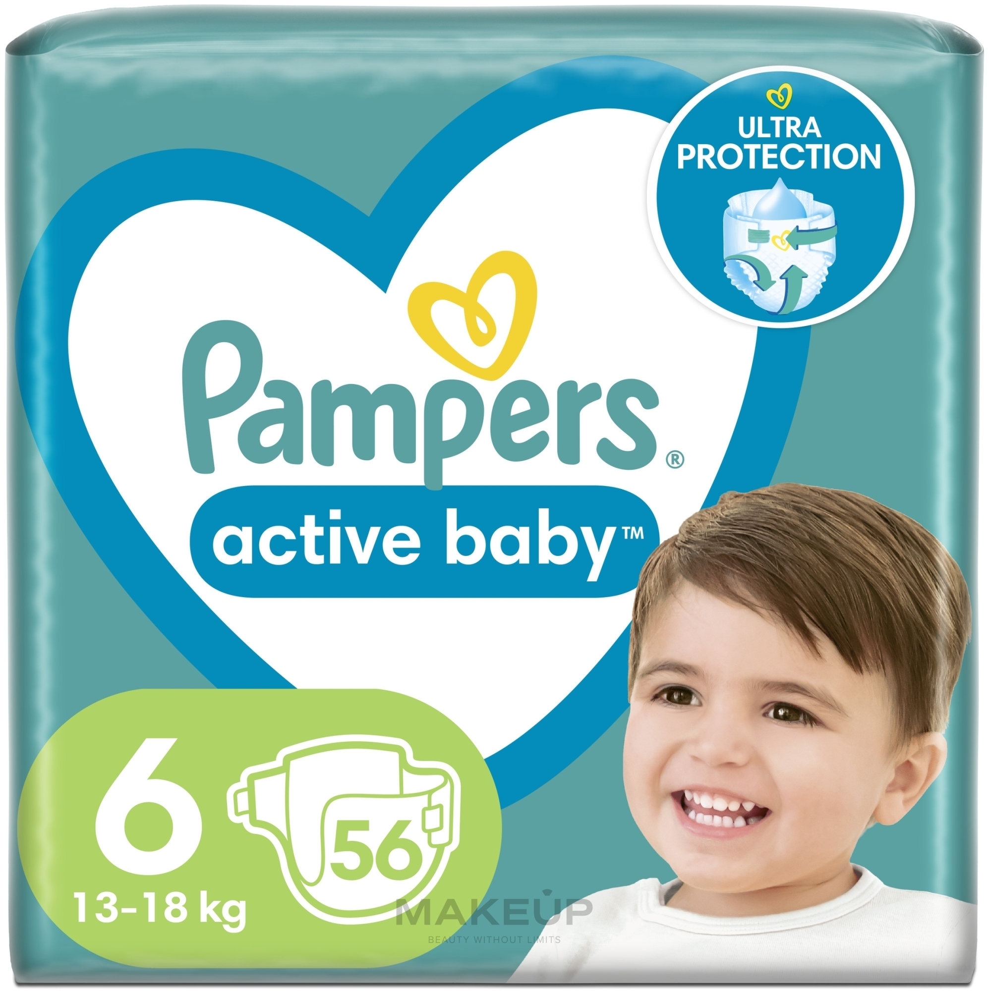 Подгузники Active Baby 6 (13-18 кг), 56 шт - Pampers — фото 56шт