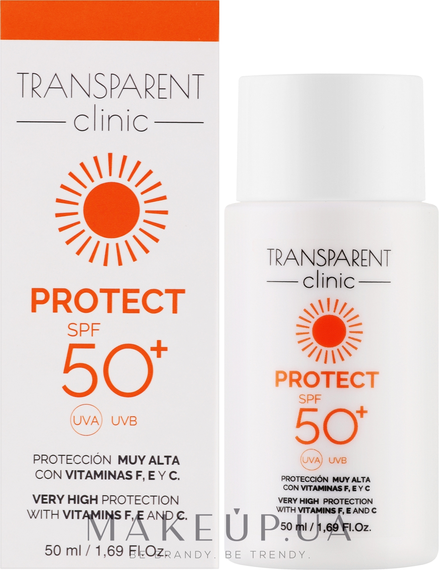 Сонцезахисна емульсія для обличчя - Transparent Clinic Protect SPF50+ — фото 50ml