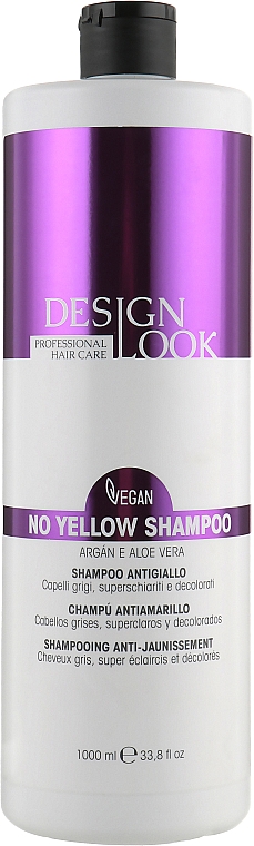 Шампунь с экстрактом арганы и алоэ вера "Антижелтый" - Design Look No Yellow Shampoo Vegan Argan & Aloe Vera — фото N3