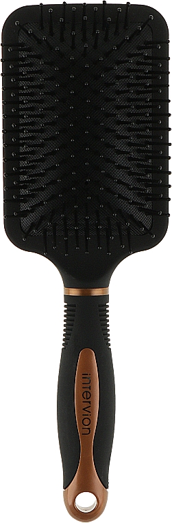 Щітка для волосся пневматична "Лопата", 499250, чорно-золота - Inter-Vion — фото N1