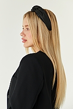 Ободок для волос, чёрный "Top Knot" - MAKEUP Hair Hoop Band Leather Black — фото N4