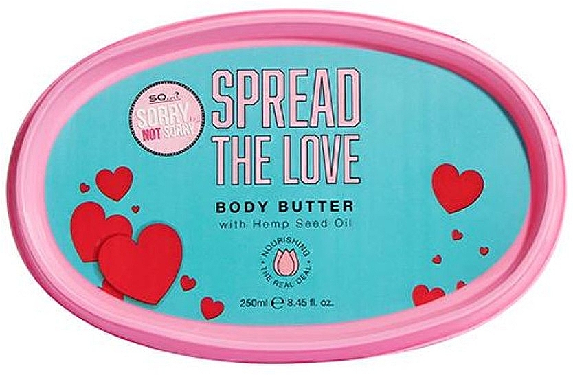 Масло для тіла - So…? Sorry Not Sorry Spread The Love Body Butter with Hemp Seed Oil — фото N3