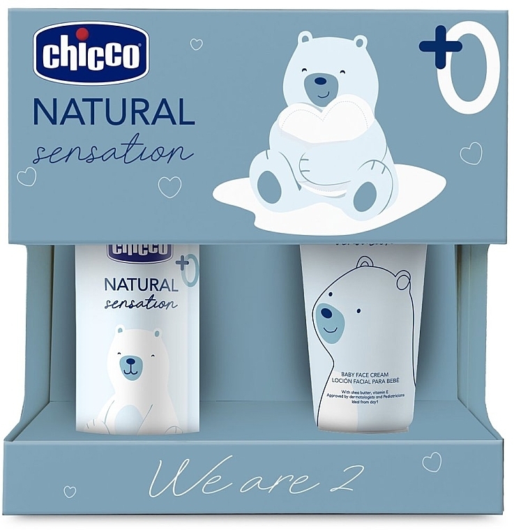 Набор - Chicco Natural Sensation We Are 2 Set (f/cr/50ml + b/oil/100ml) — фото N1