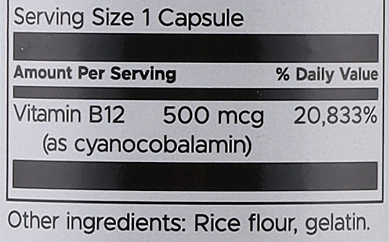 Витаминная добавка "B12 Цианокобаламин" - Swanson B12 500 mcg — фото N2