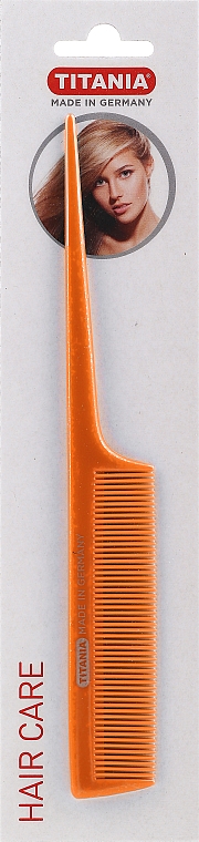 Гребінець-планка з пластиковою ручкою 20,5 см, помаранчевий - Titania — фото N1