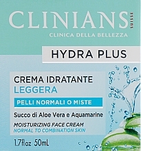 УЦЕНКА Крем для лица ежедневный - Clinians Hydra Plus Crema Idratante Leggera * — фото N1