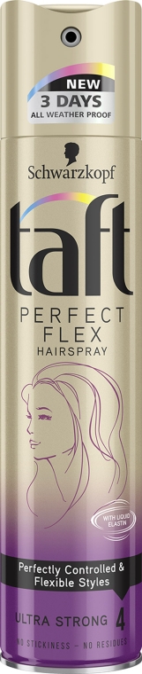 Лак для волос "Perfect Flex", с жидким эластином, очень сильной фиксации - Taft 
