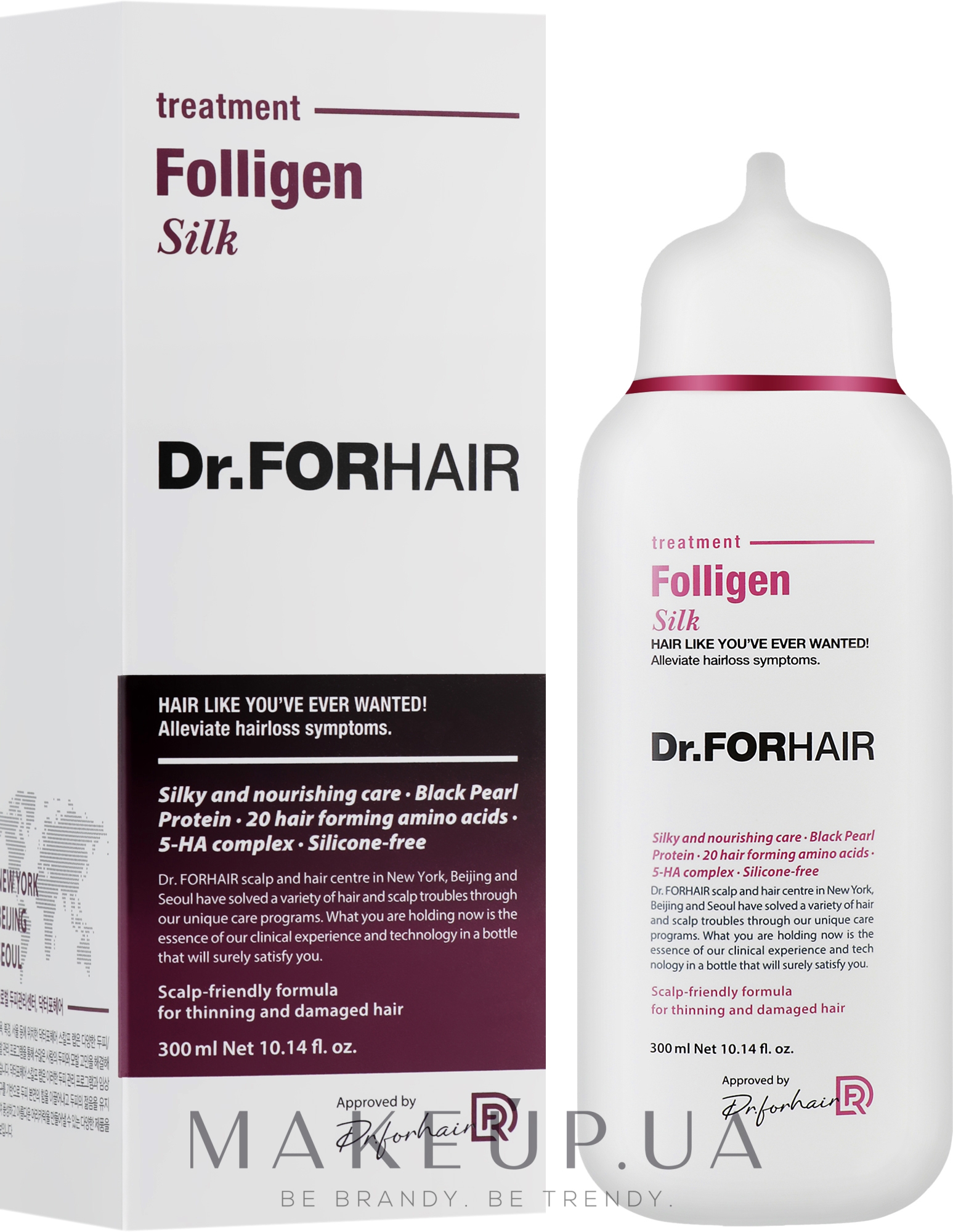 Восстанавливающая маска-кондиционер для поврежденных волос - Dr.FORHAIR Folligen Silk Treatment — фото 300ml