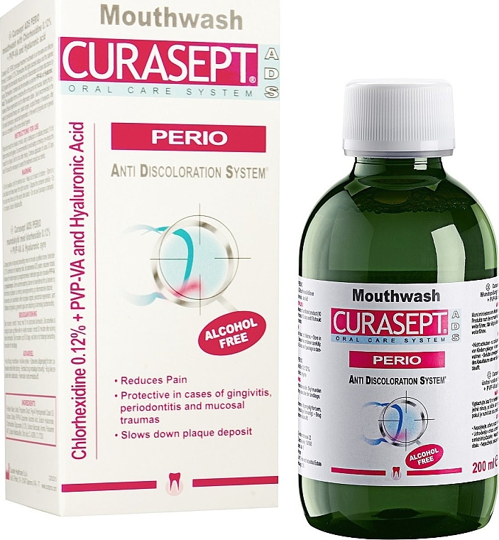 Ополаскиватель для полости рта с хлоргексидином 0.12% и гиалуроновой кислотой - Curaprox Curasept ADS Perio — фото N1